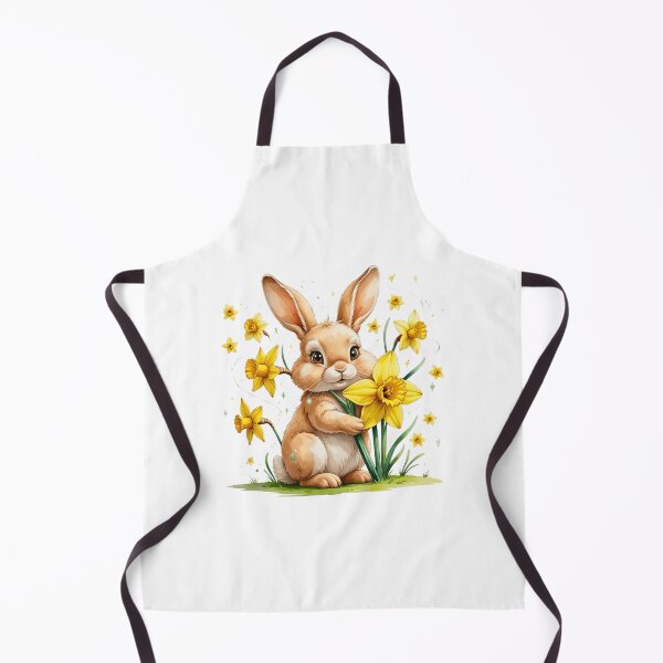 Item preview, Cute Bunny with Daffodil Flower March Birth Month Art designed and sold by AQUILAKREO.