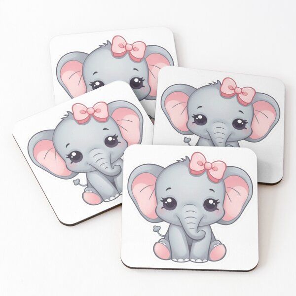 Item preview, Adorable Baby Elephant with a Bow - Pastel Pink Design designed and sold by DigitfanStudio.