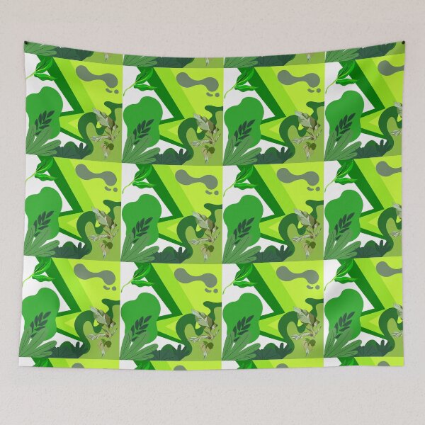 Item preview, Plants And Shapes Collage Background Decoration Green Stickers Prints Posters Wall Art Magnet Home Coffee Cup Decoration TShirt Stationary Notebook Magnet Hat Kitchen Work School Office Redbubble Shop designed and sold by Saritas Boutique Shop.