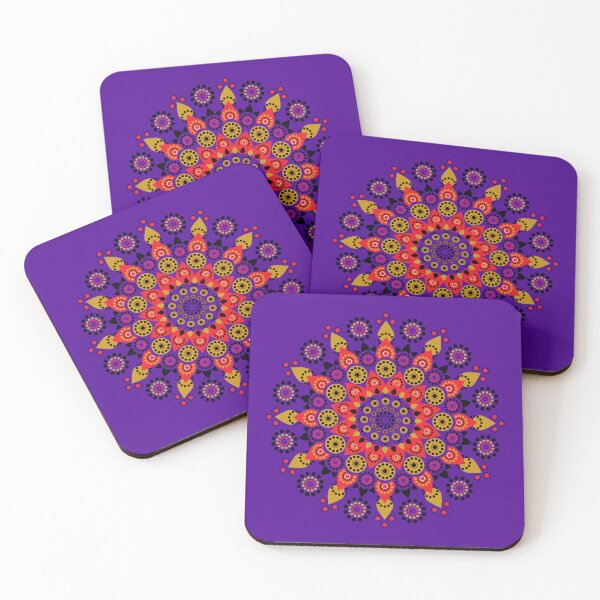 Item preview, Gold Red Dot Art Mandala - Spiritual Tribal Geometric Pattern designed and sold by SolutionsArt.