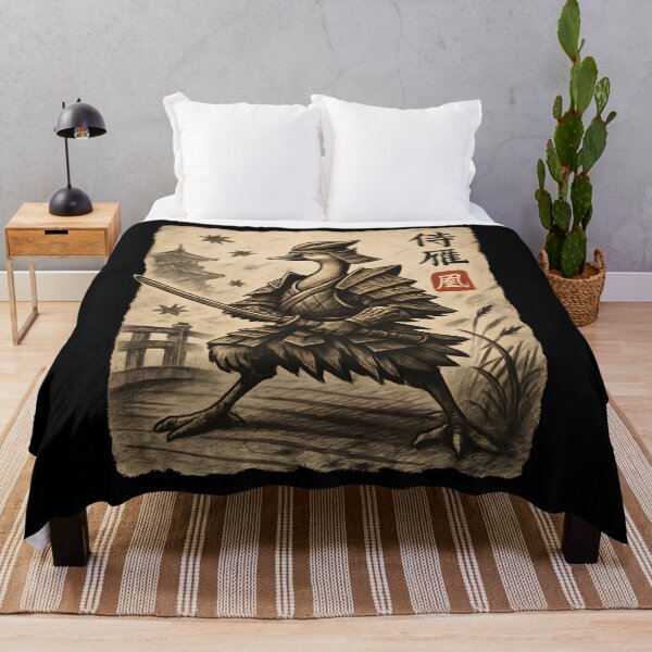 Item preview, Samurai Crane Warrior Vintage Ink Illustration designed and sold by SiarheiYur.