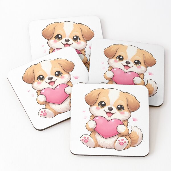 Item preview, Cute Puppy Holding Pink Heart Sticker designed and sold by  Artify Lab.