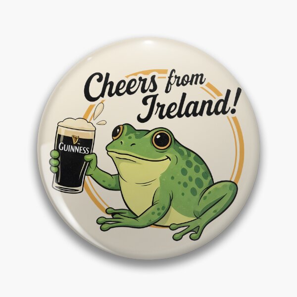 Item preview, Cheers from Ireland! Vintage Frog Drinking Stout Art. Frogcore designed and sold by MalisoStickers.