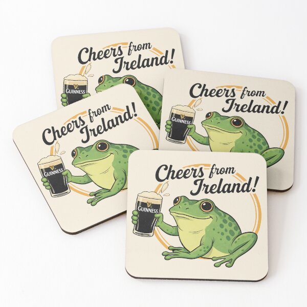Item preview, Cheers from Ireland! Vintage Frog Drinking Stout Art. Frogcore designed and sold by MalisoStickers.