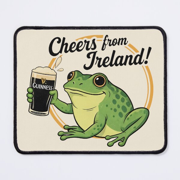 Item preview, Cheers from Ireland! Vintage Frog Drinking Stout Art. Frogcore designed and sold by MalisoStickers.