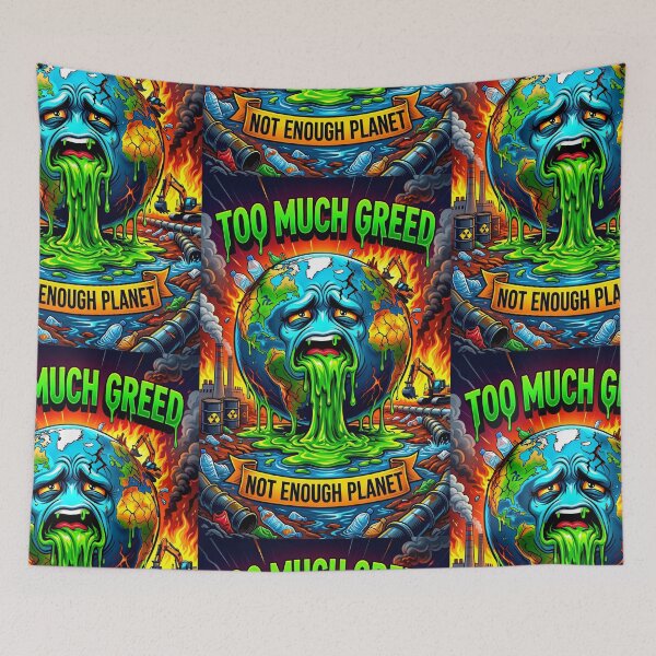 Item preview, Too Much Greed Not Enough Planet Toxic Artwork designed and sold by ArtComixHaven.