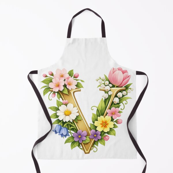 Item preview, Unique spring magic – your personal floral monogram “V” designed and sold by CoolContent Factory.