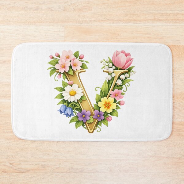 Item preview, Unique spring magic – your personal floral monogram “V” designed and sold by CoolContent Factory.