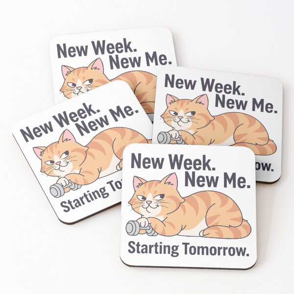 Item preview, New Week New Me Starting Tomorrow Funny Cat Shirt | Lazy Cat Workout Meme Gift designed and sold by Cool-cat-art.