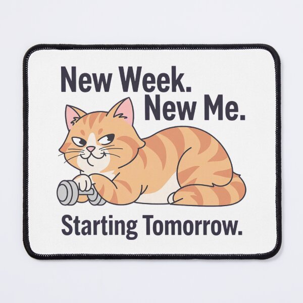Item preview, New Week New Me Starting Tomorrow Funny Cat Shirt | Lazy Cat Workout Meme Gift designed and sold by Cool-cat-art.