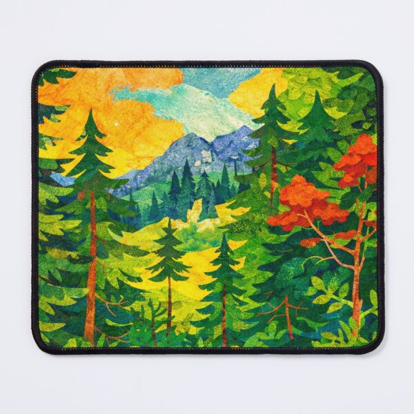 Item preview, Pine Forest, Colorful Alps Panorama, Mixed Media Digital Collage designed and sold by SWSandraWechner.