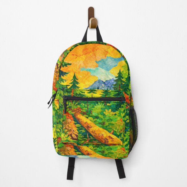 Item preview, Pine Forest, Colorful Alps Panorama, Mixed Media Digital Collage designed and sold by SWSandraWechner.