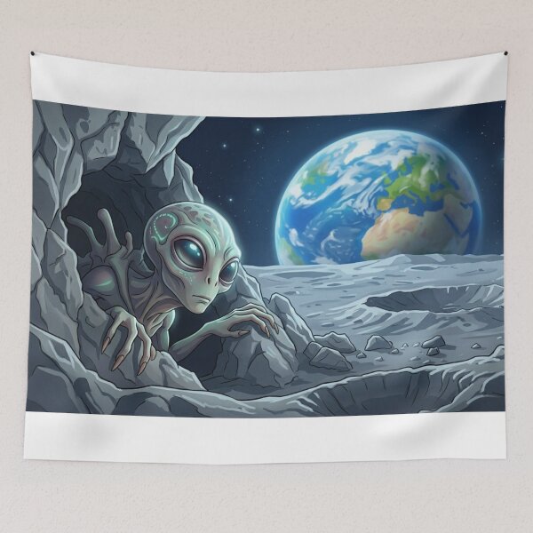 Item preview, Alien on the Moon designed and sold by CharmingFlowers.