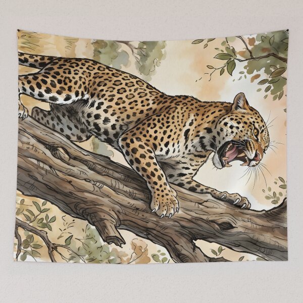 Item preview, Leopard Panthera Pardus Acacia Tree Serengeti Africa designed and sold by RubisLeaf.