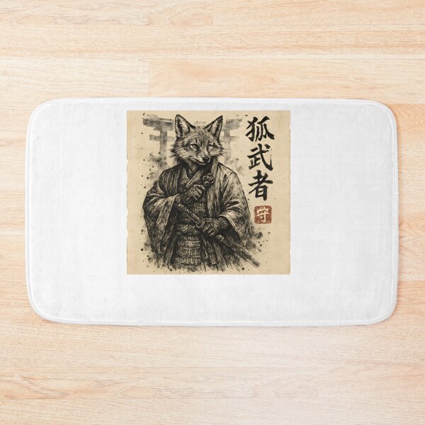 Item preview, Samurai Fox Warrior Traditional Ink Portrait designed and sold by SiarheiYur.