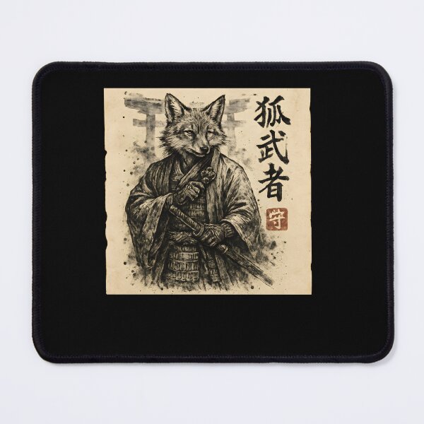 Item preview, Samurai Fox Warrior Traditional Ink Portrait designed and sold by SiarheiYur.