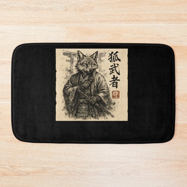 Item preview, Samurai Fox Warrior Traditional Ink Portrait designed and sold by SiarheiYur.