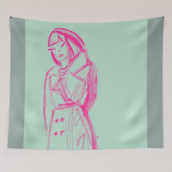 Item preview, Model Style - Hot Pink and Mint Fashion Icon Art designed and sold by PunksterClub.
