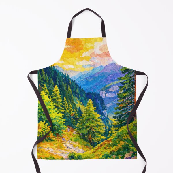 Item preview, Path through the Pine Forest, Colorful Alps Panorama, Mixed Media Digital Collage designed and sold by SWSandraWechner.