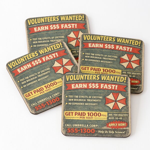 Item preview, Umbrella Corp: Volunteers Wanted! designed and sold by ShadyCommodities.