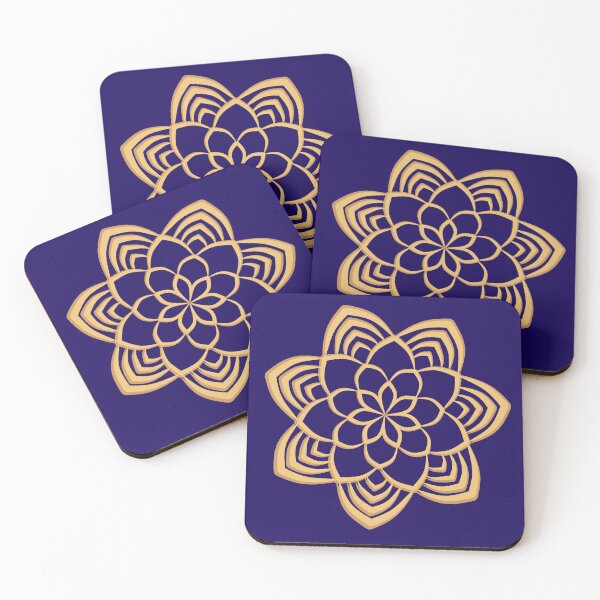 Item preview, Gold Flower Mandala - Minimalist Geometric Lotus Ornament designed and sold by SolutionsArt.