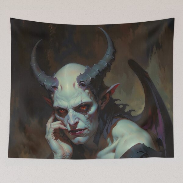 Item preview, Thoughts of the Demon Gothic Portrait Art designed and sold by DarkHolyQueen.
