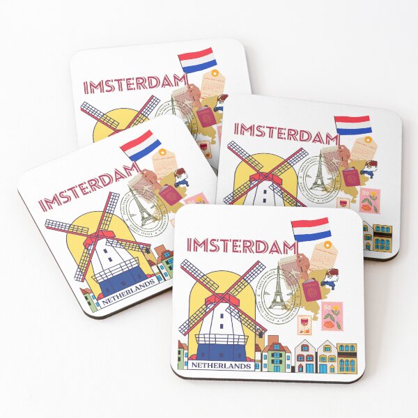 Item preview, ​Amsterdam Netherlands Travel Aesthetic Windmill Art designed and sold by crystalar95.