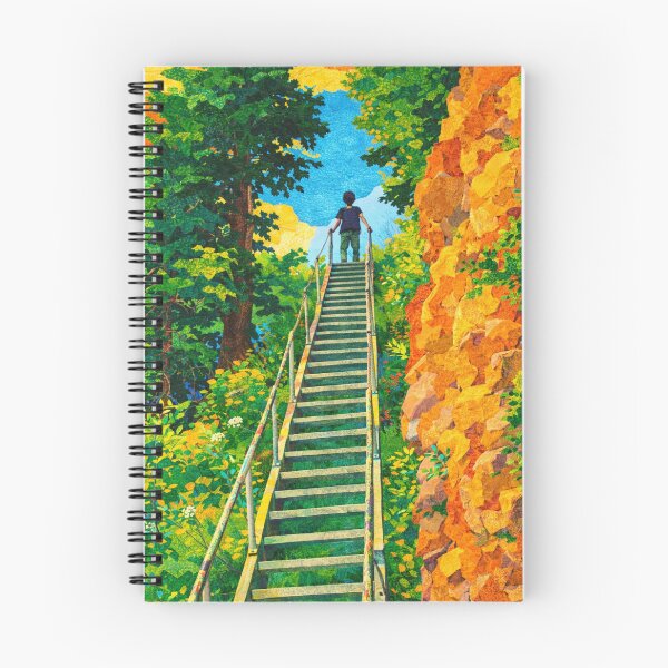 Item preview, Climb the Stairs, Colorful Hiking Panorama, Mixed Media Digital Collage designed and sold by SWSandraWechner.