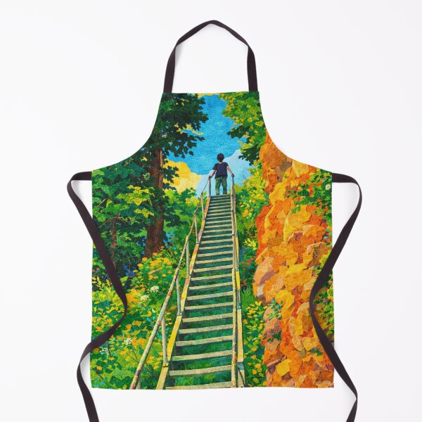 Item preview, Climb the Stairs, Colorful Hiking Panorama, Mixed Media Digital Collage designed and sold by SWSandraWechner.
