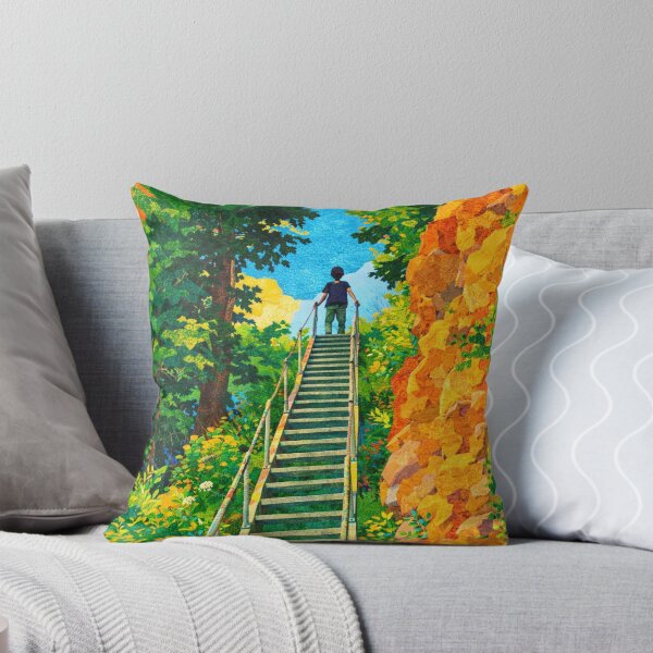 Item preview, Climb the Stairs, Colorful Hiking Panorama, Mixed Media Digital Collage designed and sold by SWSandraWechner.