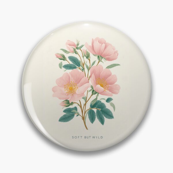 Item preview, Wild Rose Soft But Wild – Elegant Floral Illustration with Bold Typography designed and sold by BobaBunny76.