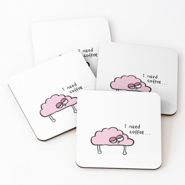 Item preview, hao illustration – I Need Coffee – Sleepy Cotton Candy Sticker designed and sold by hao illustration.