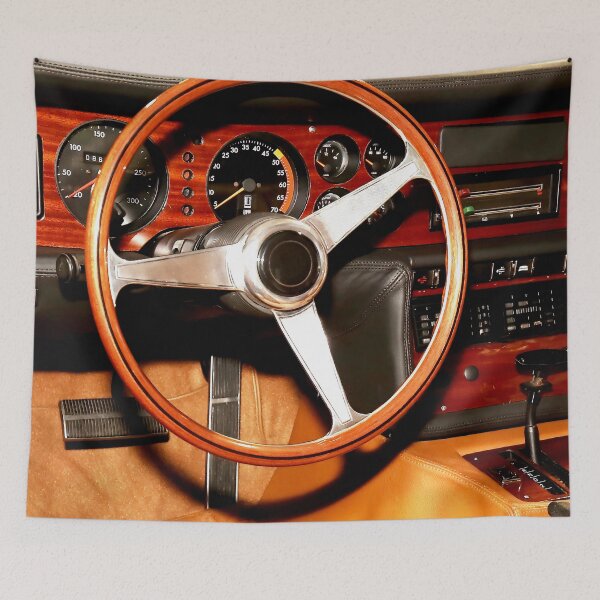 Item preview, 1974 Bitter CD Dashboard - Luxury Classic Car Interior with Wood and Leather Details designed and sold by Peter Kraaibeek | Generative Designs and Car Art.
