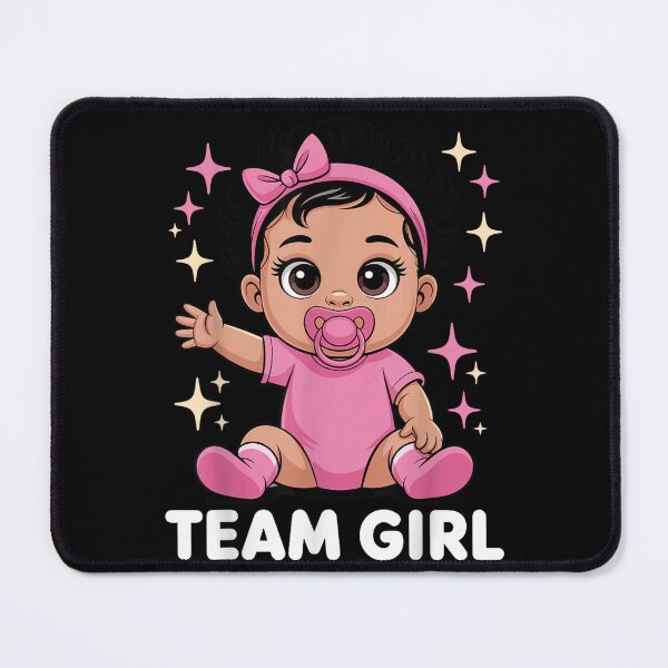 Item preview, Team Girl Gender Reveal Cute Baby Girl with Pink Bow Illustration designed and sold by LittleNhutton.