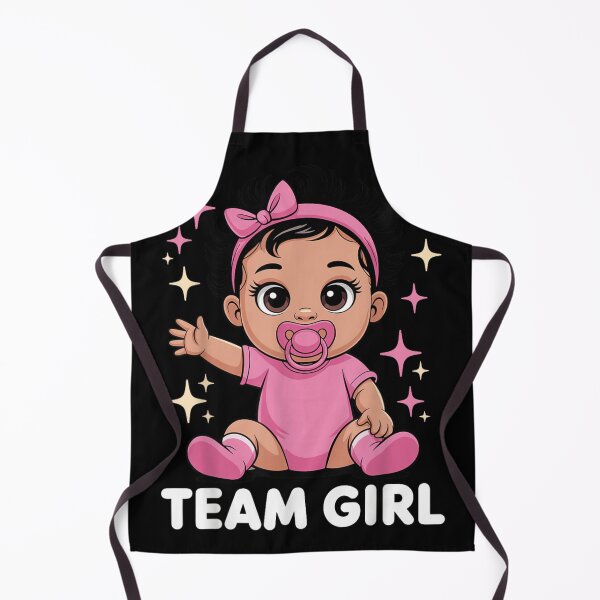 Item preview, Team Girl Gender Reveal Cute Baby Girl with Pink Bow Illustration designed and sold by LittleNhutton.