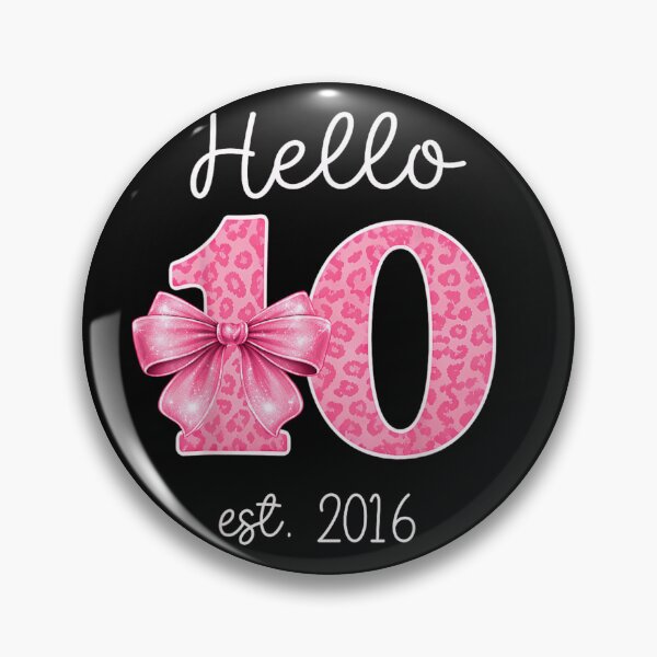 Item preview, Hello 10 Est 2016 Pink Leopard Print Bow 10th Birthday Girl designed and sold by LittleNhutton.