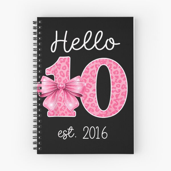 Item preview, Hello 10 Est 2016 Pink Leopard Print Bow 10th Birthday Girl designed and sold by LittleNhutton.