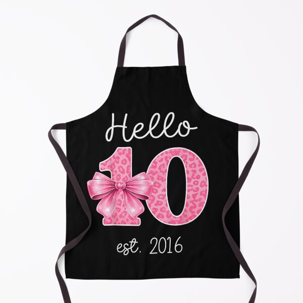 Item preview, Hello 10 Est 2016 Pink Leopard Print Bow 10th Birthday Girl designed and sold by LittleNhutton.