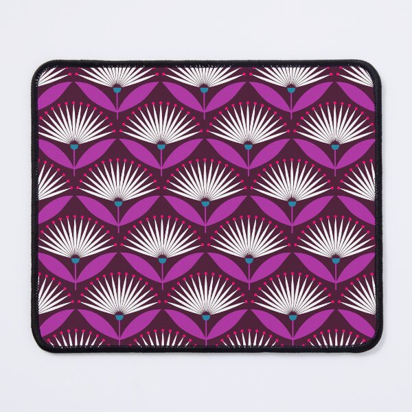 Item preview, Mid century modern fan flowers in purple, white, and blue designed and sold by Jennifer Ladd.