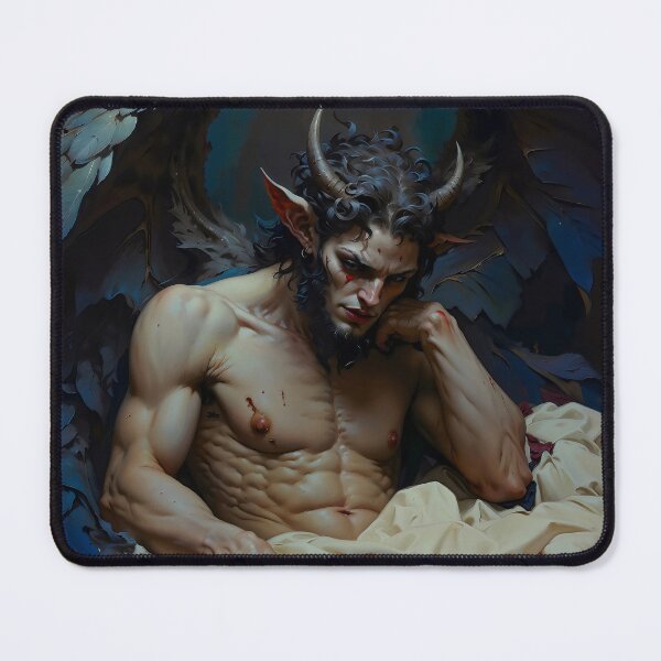 Item preview, Sad Satyr Winged Demon Gothic Art designed and sold by DarkHolyQueen.