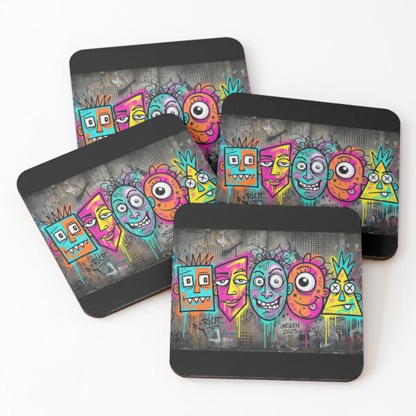 Item preview, Urban Graffiti Faces Crew – Colorful Street Art Cartoon Characters designed and sold by PLUSHIWORLDtm.