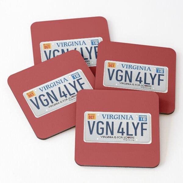 Item preview, Vegan For Life Virginia License Plate designed and sold by coodoosandco.
