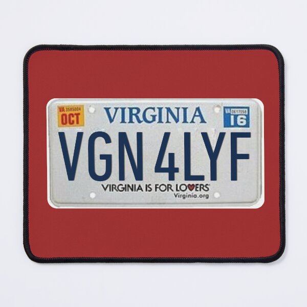 Item preview, Vegan For Life Virginia License Plate designed and sold by coodoosandco.