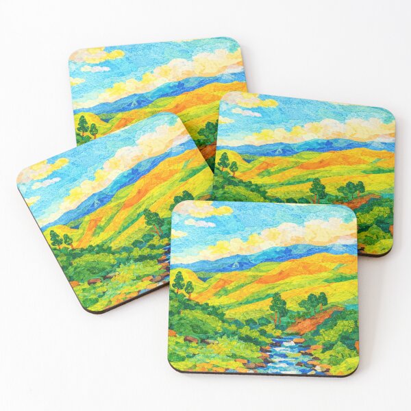 Item preview, Mountain Stream, Colorful Alps Panorama, Mixed Media Digital Collage designed and sold by SWSandraWechner.