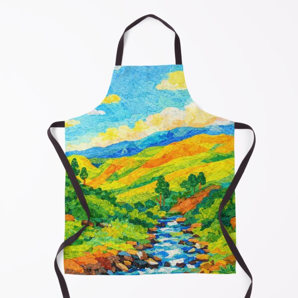 Item preview, Mountain Stream, Colorful Alps Panorama, Mixed Media Digital Collage designed and sold by SWSandraWechner.