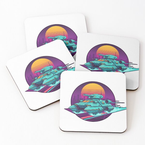 Item preview, Retro Futuristic Hover Tank Neon Cit.y Vaporwave Design designed and sold by The-T-In-Retro.