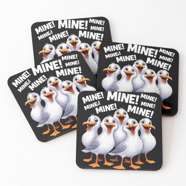 Item preview, Funny Mine Mine Seagulls Birds Group Coastal Beach Humor Cartoon Art designed and sold by YubitaLeLe.