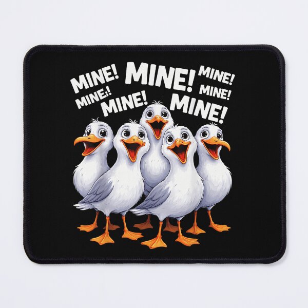 Item preview, Funny Mine Mine Seagulls Birds Group Coastal Beach Humor Cartoon Art designed and sold by YubitaLeLe.