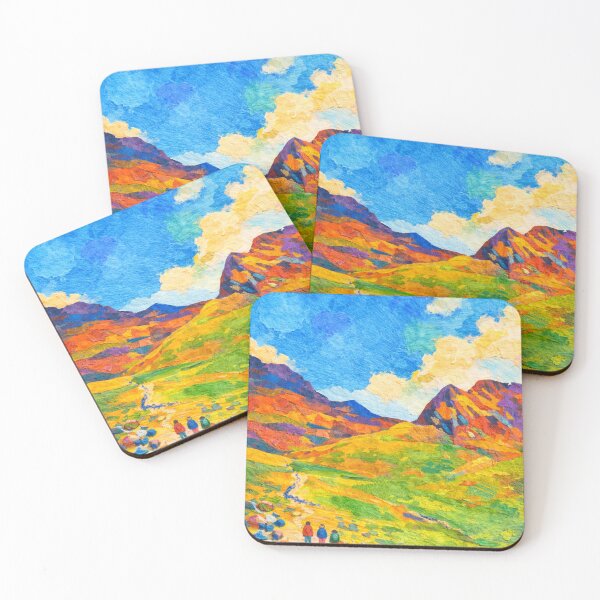 Item preview, Mountain Path, Colorful Alps Panorama, Mixed Media Digital Collage designed and sold by SWSandraWechner.