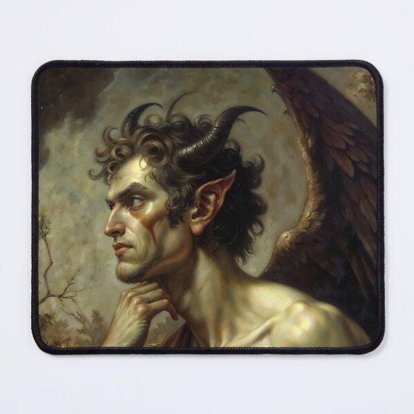 Item preview, Pensive Satyr Gothic Mythological Portrait designed and sold by DarkHolyQueen.